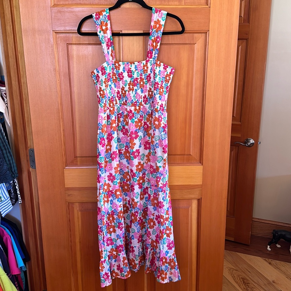 THML Cream Floral Pattern Tiered Midi Dress - NWT - medium